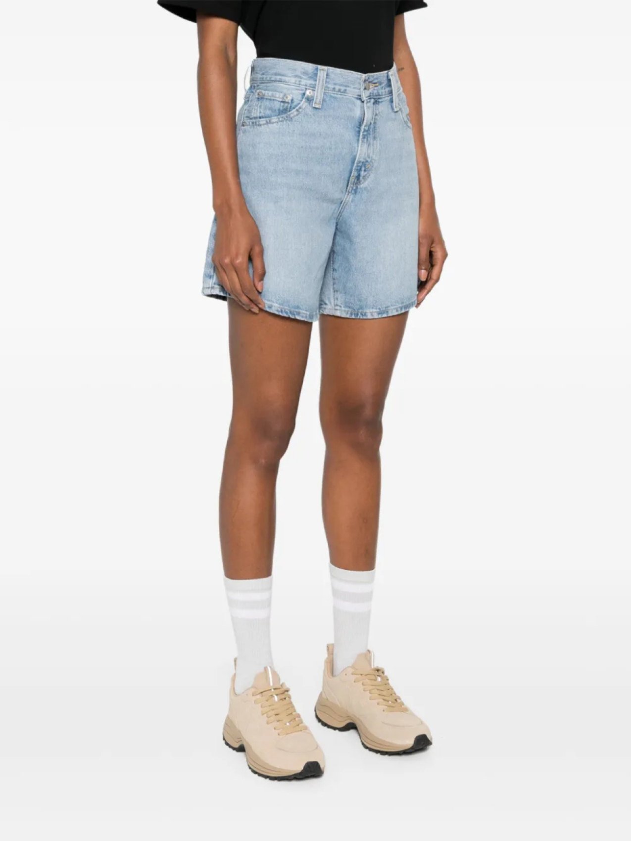 Levi's джинсовые шорты с завышенной талией, синий — фото 3