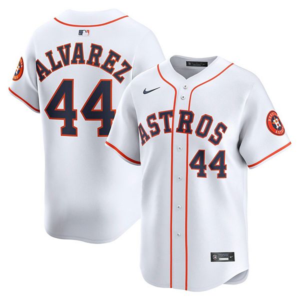 

Мужская белая домашняя лимитированная футболка игрока Houston Astros Yordan Alvarez Nike