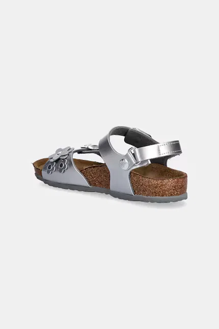 Сандалии с цветочным принтом Rio AS Kids Flowers Birkenstock, серебряный — фото 3