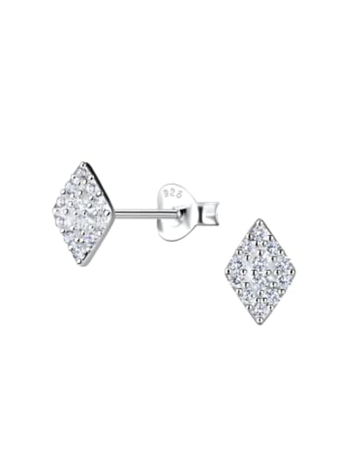 

Alexander York Серьги-гвоздики в форме бриллианта с кубическим цирконием в оправе из серебра 925 пробы, комплект из 2 штук