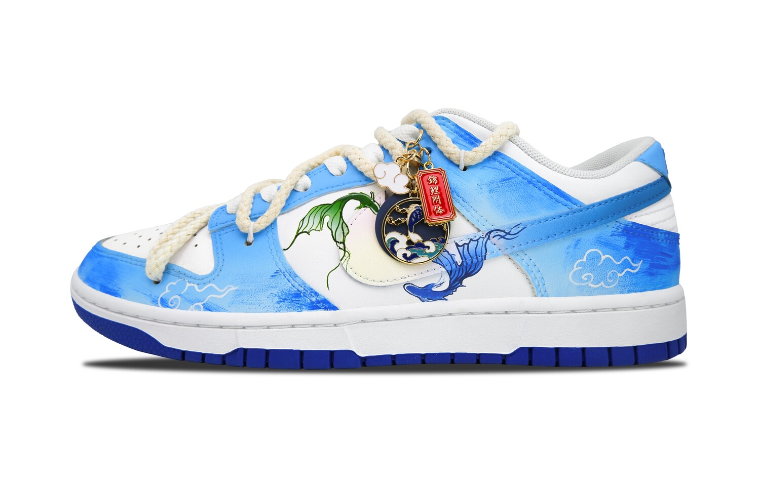 

Кроссовки Nike Dunk Skateboard Shoes Men Low-Top Blue With White Lettering, синий