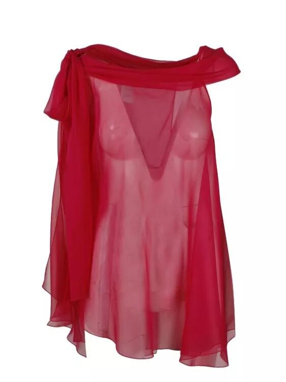 

Блузка из шелкового шифона Alberta Ferretti, красный