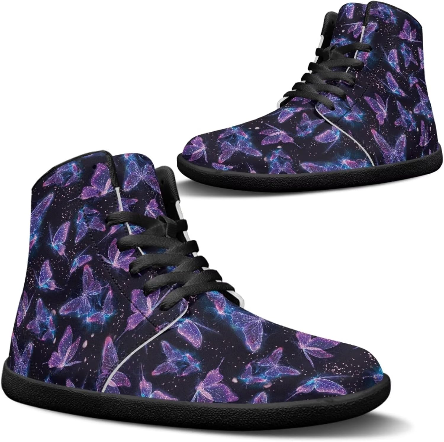 

Высокие кроссовки Jeiento Босоножки для мужчин и женщин с широким носком и дизайном бабочки, фиолетовый