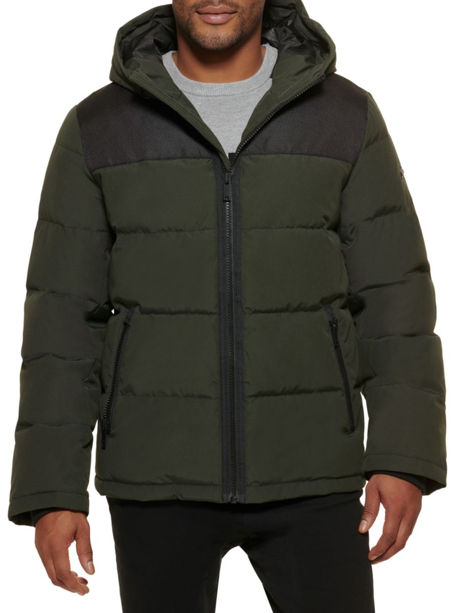

Классический крой, пуховик с капюшоном и логотипом DKNY, цвет Dark Olive, Хаки, Классический крой, пуховик с капюшоном и логотипом DKNY, цвет Dark Olive