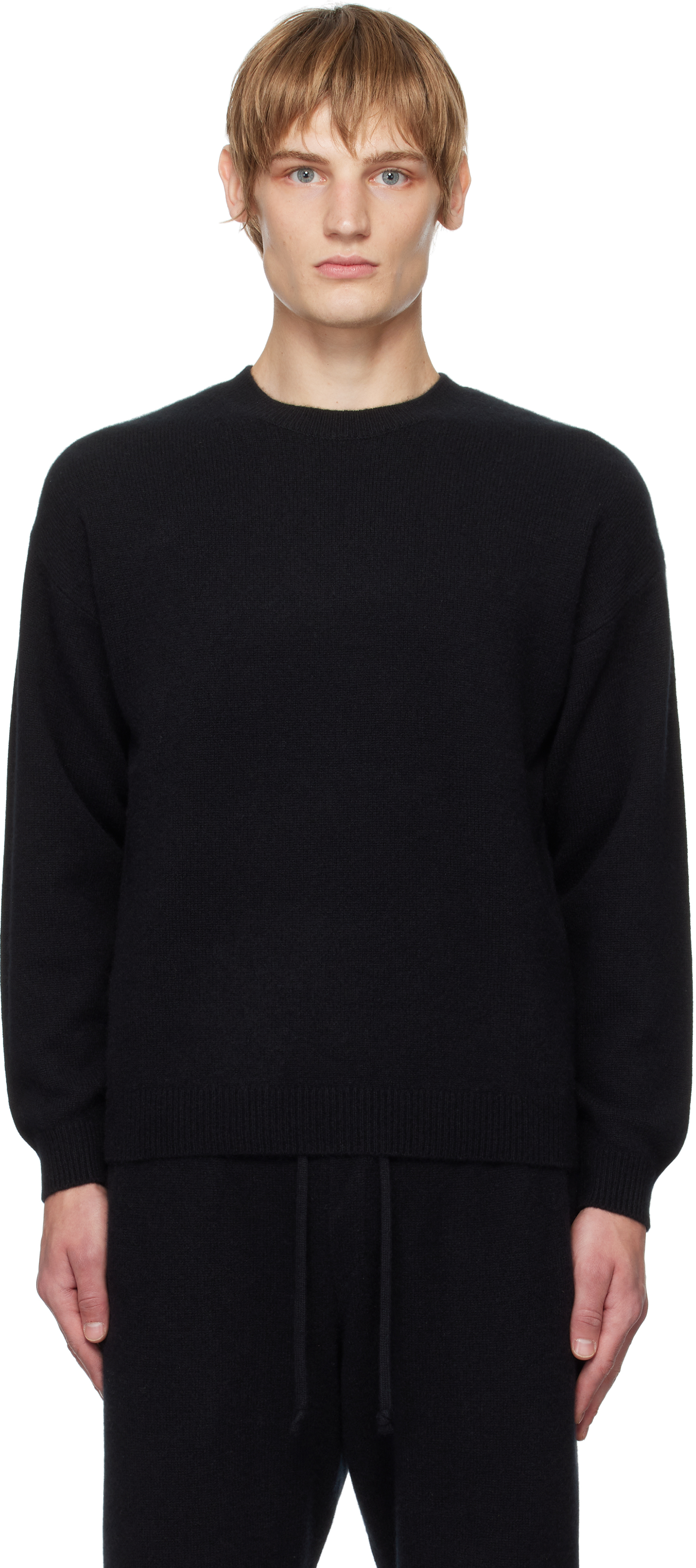 

Черный вязаный свитер из кашемира для малышей AURALEE, Top black