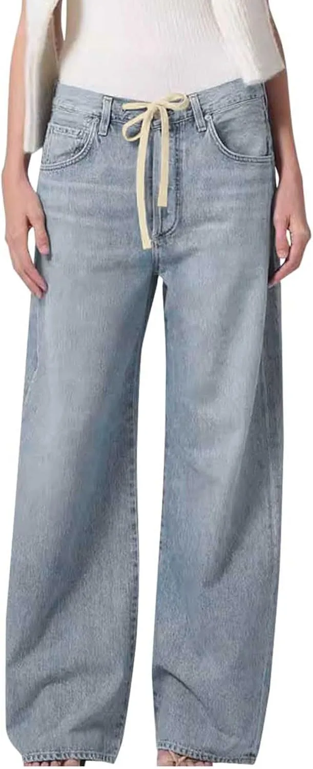 

Джинсы женские Mid Rise Casual Wide Leg Y2k 90s Baggy Denim Pants Akklian