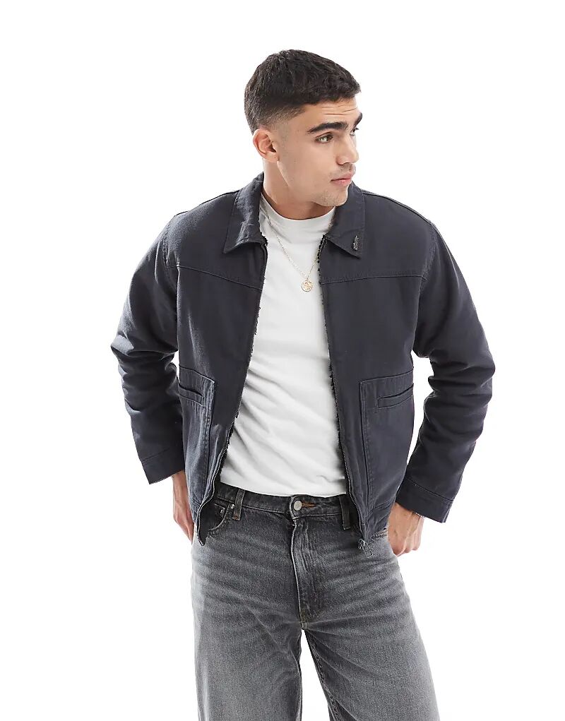 

Куртка свободного кроя на молнии серого цвета Pull&Bear