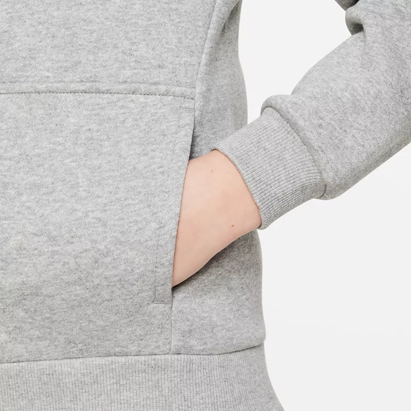 Флисовая худи с молнией во всю длину Nike All Kids Fit Sportswear Club, цвет Dk Grey Heather/Base Grey — фото 4