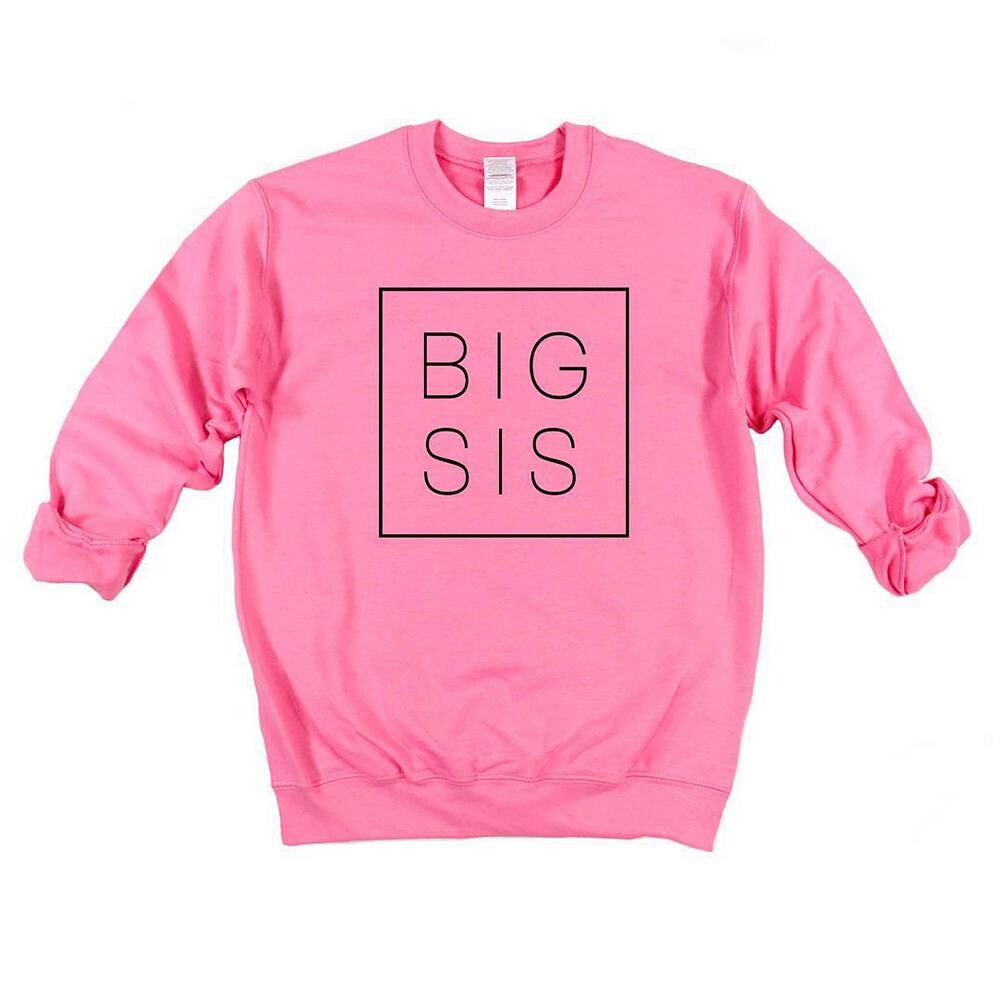 

Молодежный свитшот с рисунком Big Sis Square The Juniper Shop, цвет Hot Pink