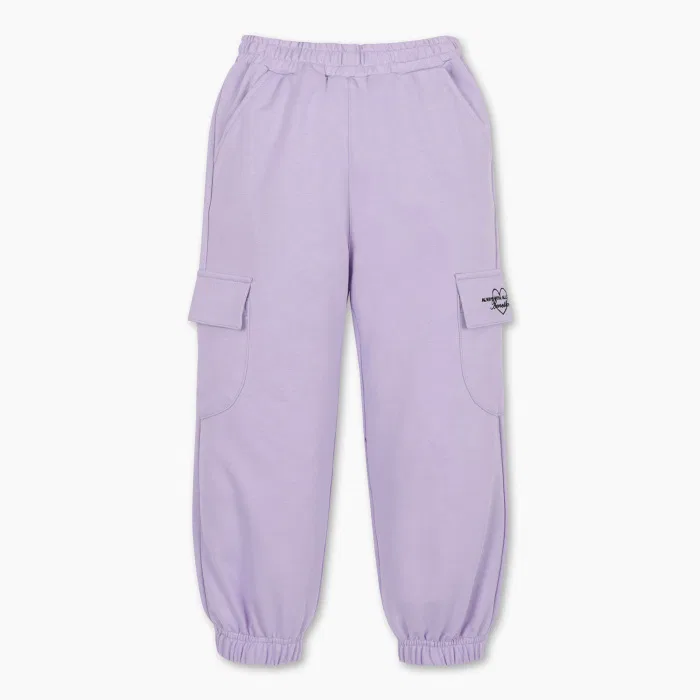 Детские джоггеры карго с карманами фиолетовые от Benetton Kids