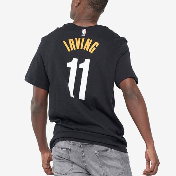 Футболка Men's Nike Basketball Sports Short Sleeve SW Fan Edition Brooklyn Nets Kyrie Irving No. 11 Black T-Shirt, мультиколор — фото 4
