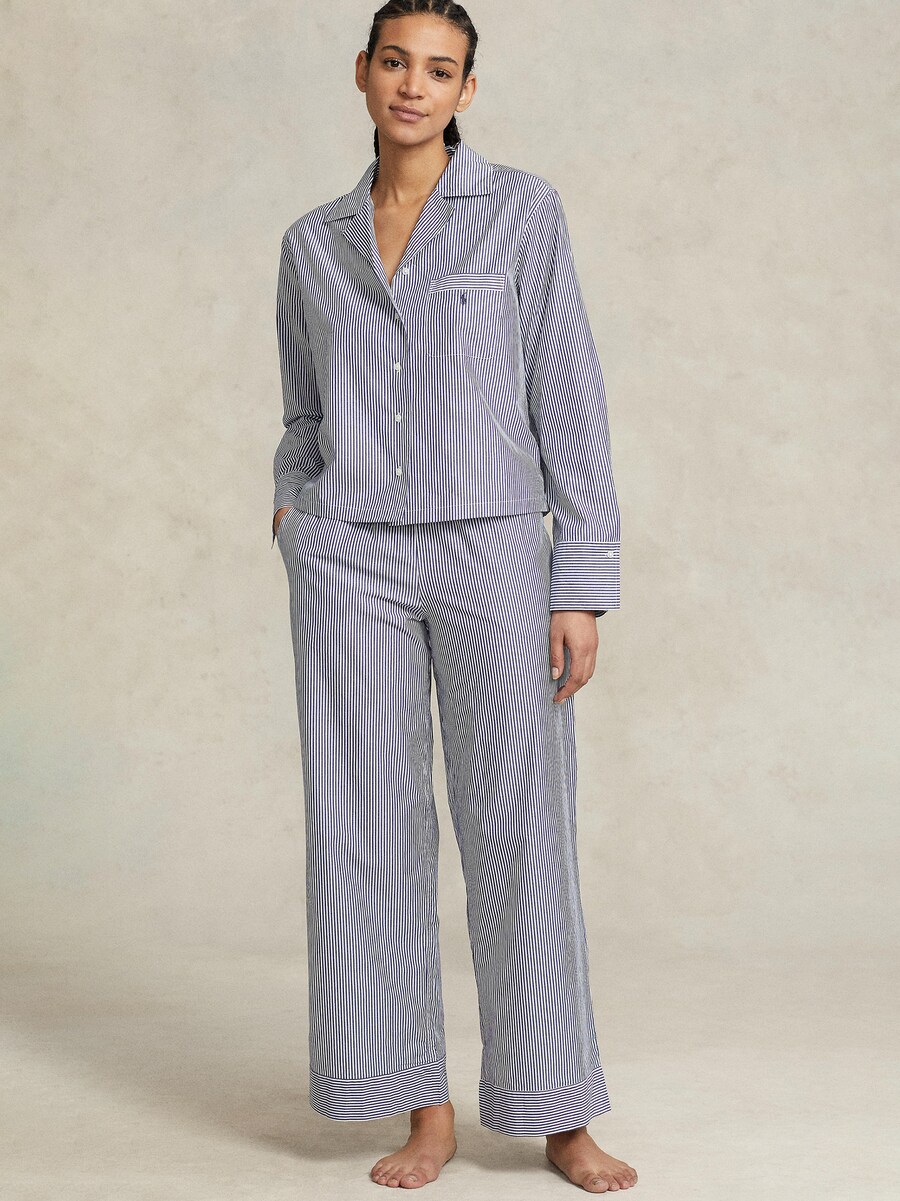 Пижама Polo Ralph Lauren Pajama Shirting Stripes, цвет blue/white — фото 2