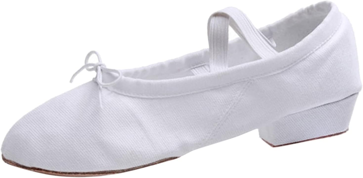 

Женские танцевальные туфли на мягкой подошве из канвы, обувь для тренировок, балетные туфли, сандалии, повседневная танцевальная обувь, мужская обувь Generic, белый