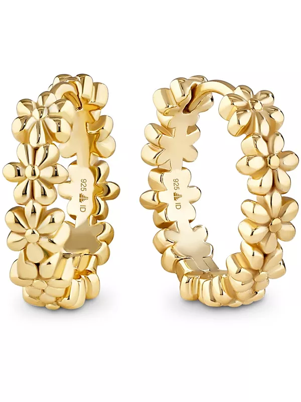 

Серьги-Кольца в форме цветка маргаритки из позолоченного серебра Devata, gold