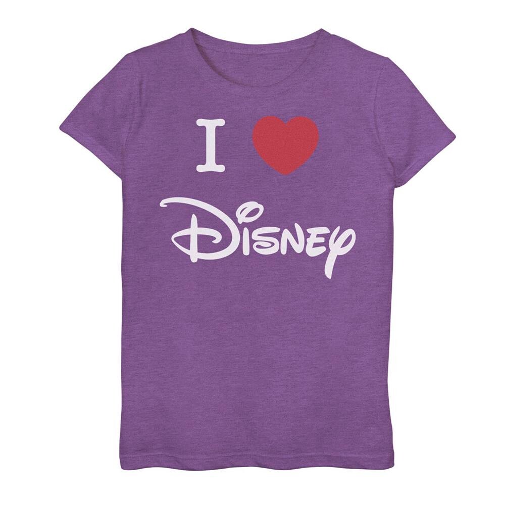 

Футболка с логотипом Disney's для девочек 7–16 лет I Love Disney Heart, фиолетовый