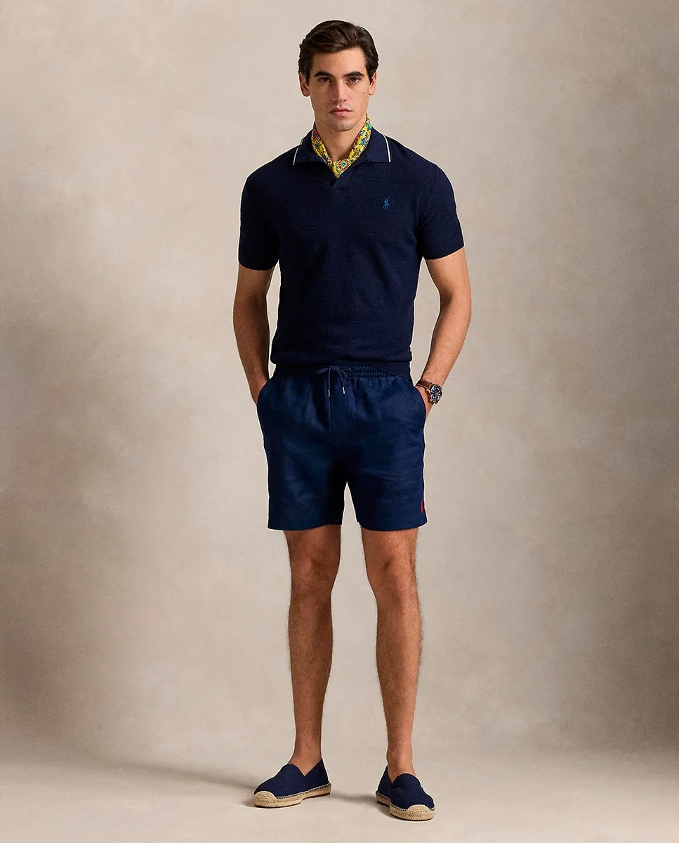 

Льняные мужские шорты классического кроя Polo Ralph Lauren, тёмно-синий