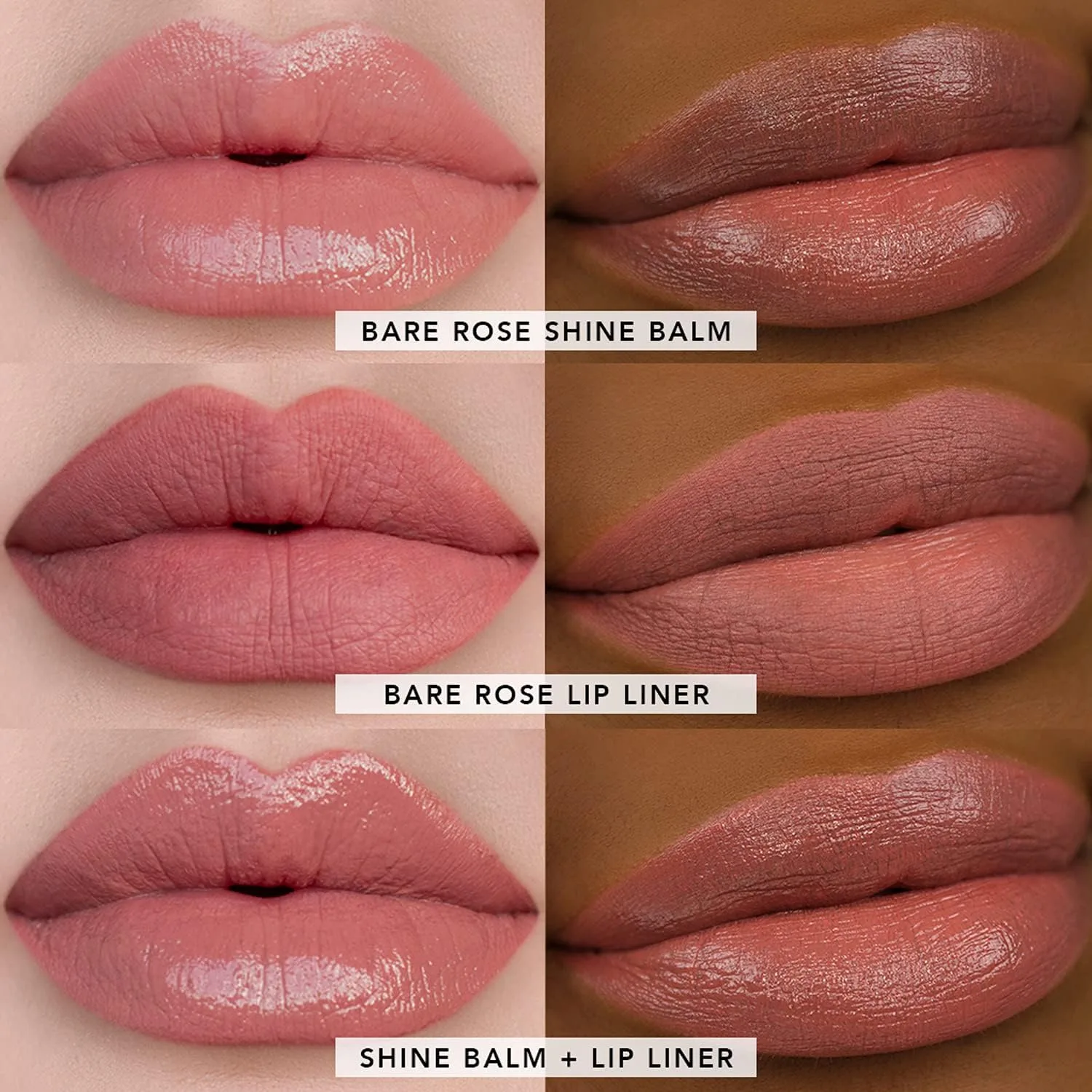 Jouer Bare Rose Lip Kit - блеск для губ и карандаш-дуэт, тонированный бальзам с маслом жожоба, Bare Rose- Lip Balm & Liner Duo — фото 4