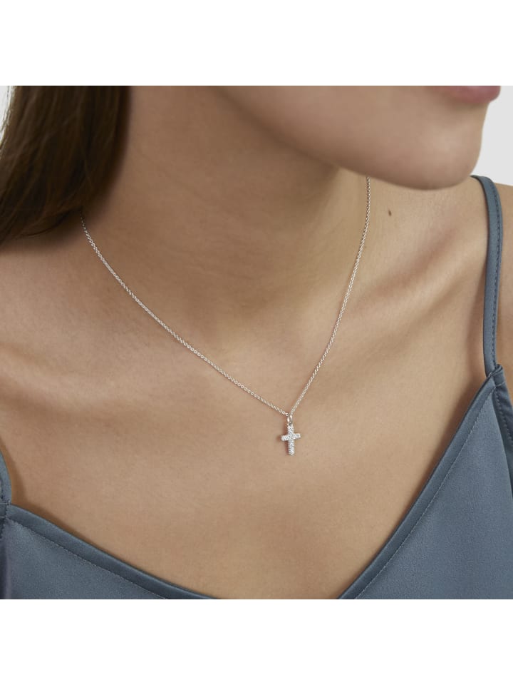 

s.Oliver Серебряная цепочка с серебряным крестиком