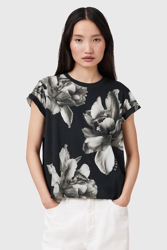 

Хлопковая футболка ANNA Allsaints, черный