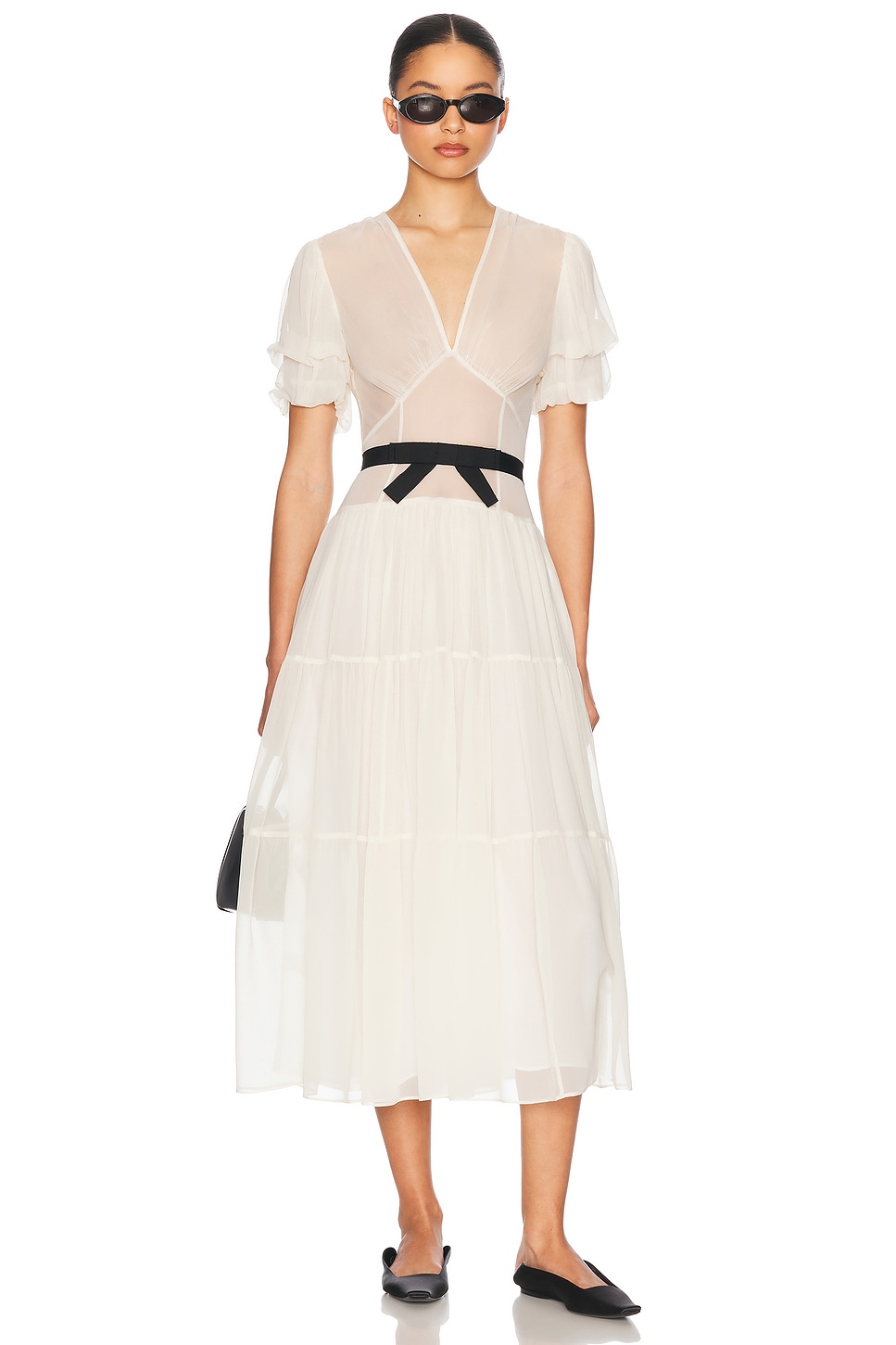 

Платье Sasha из шелкового шифона Helsa, Vintage White