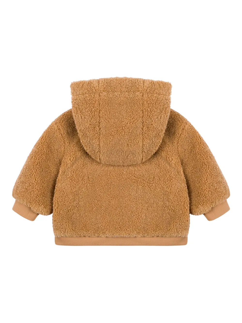 Флисовая куртка на молнии Moschino Kids, коричневый — фото 2