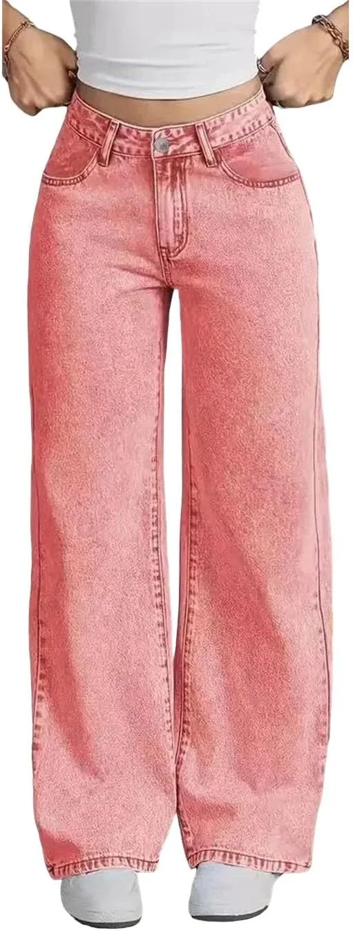 

Женские джинсы с высокой талией и прямыми штанинами