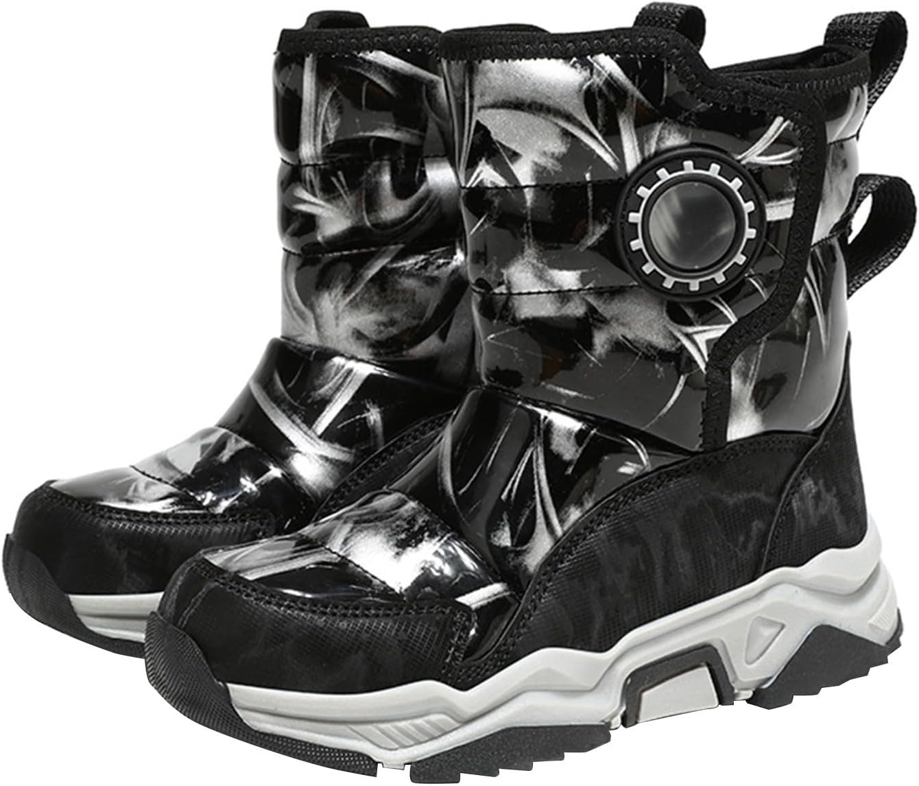 

Детские зимние ботинки для девочек Водонепроницаемые теплые противоскользящие ботинки для детей Зимние ботинки с изоляцией для мальчиков Generic, черный