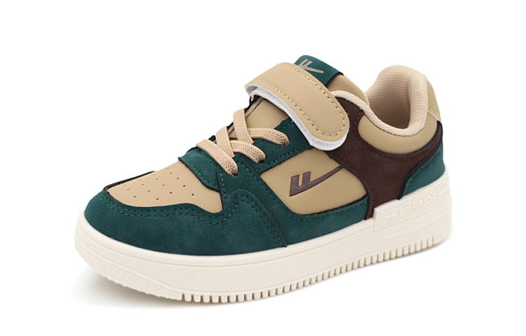 Warrior Low-Top Детские Скейтбордические Кроссовки Желтый Зеленый Коричневый Детские, Земляной Желтый, Темно-Зеленый, Коричневый — фото 3