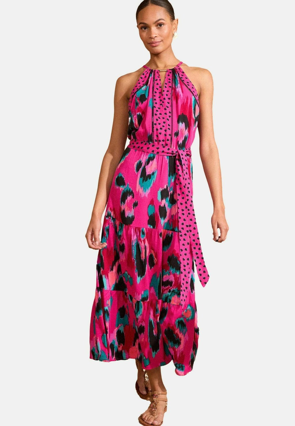 

Повседневное платье REGULAR FIT - HALTER NECK TRIM DETAIL BELTED Love & Roses, розовый