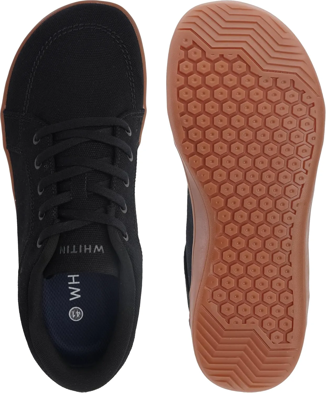 

Мужские широкие канвасовые кеды и минималистичные туфли WHITIN | Подошва с нулевым уклоном, черный