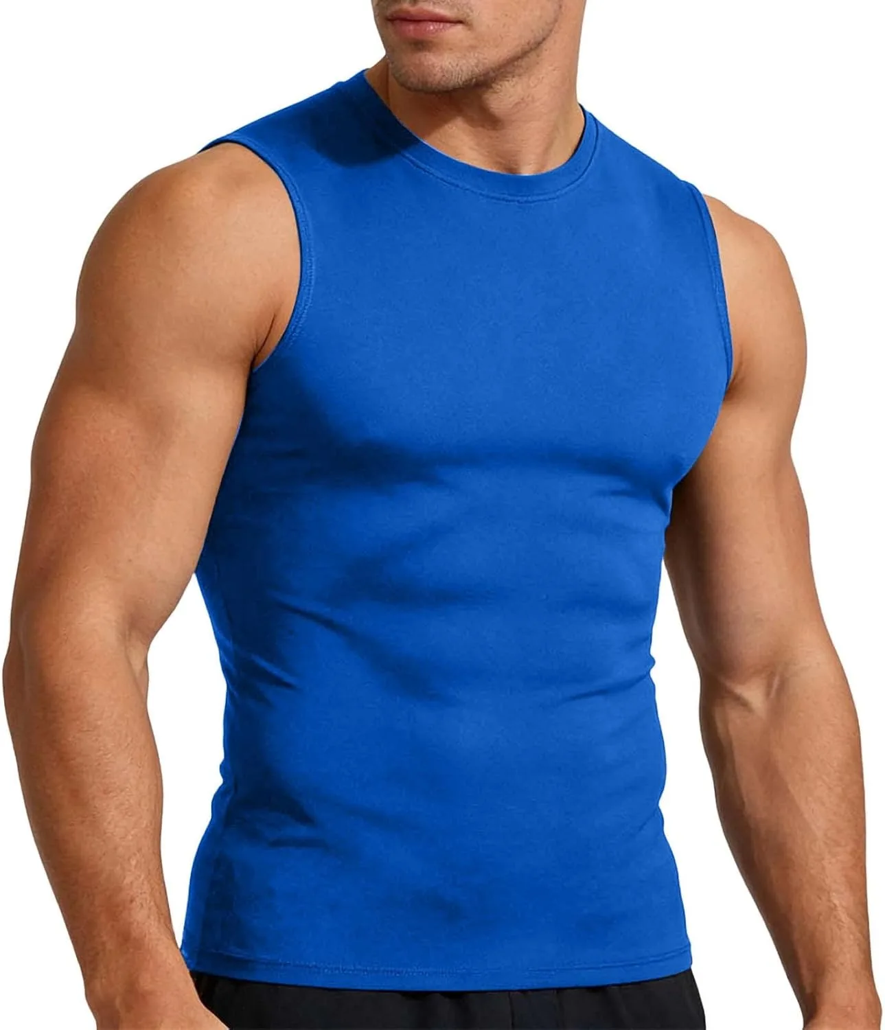 

Мужской майка Muscle Tank Top однотонная безрукавка с принтом для тренировок