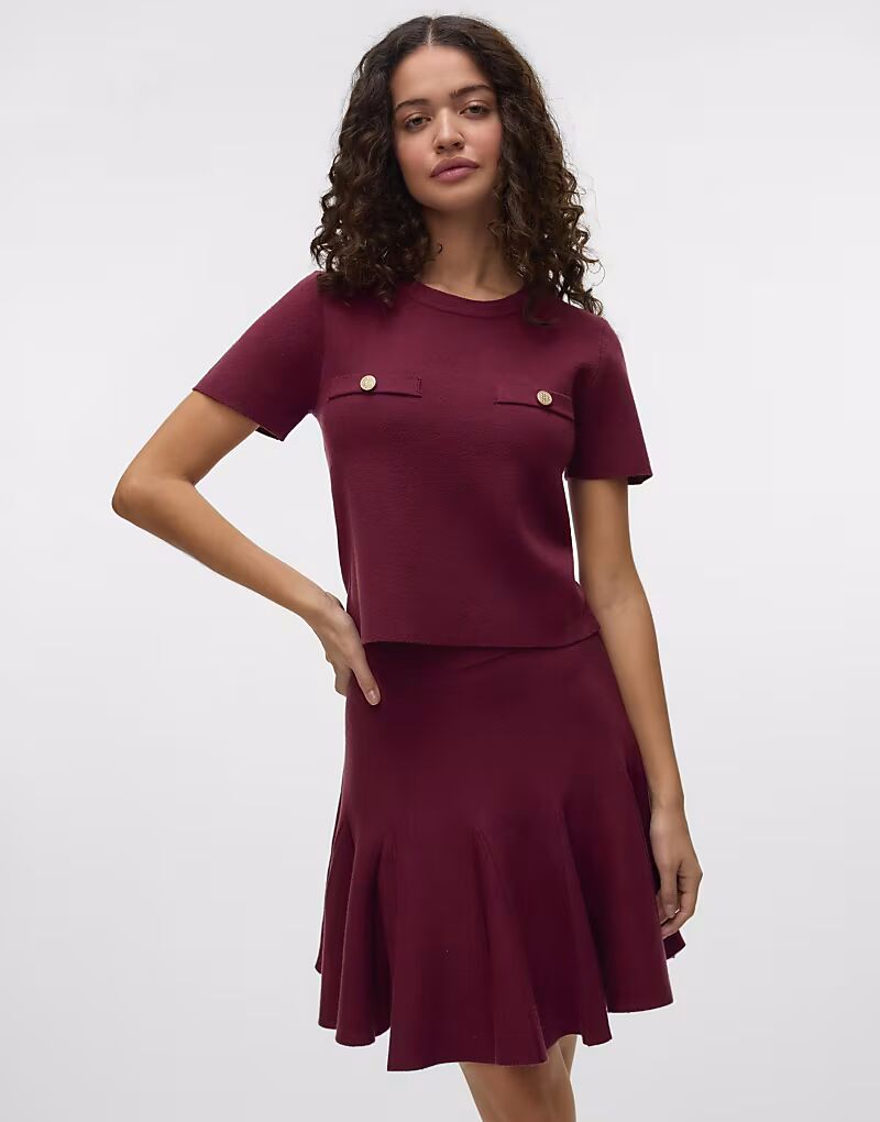 

Юбка трикотажная Vero Moda бордового цвета