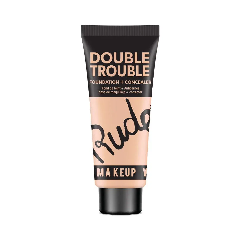 Тональный крем и консилер RUDE Double Trouble Foundation + Concealer - Vanilla 07, коричневый — фото 2