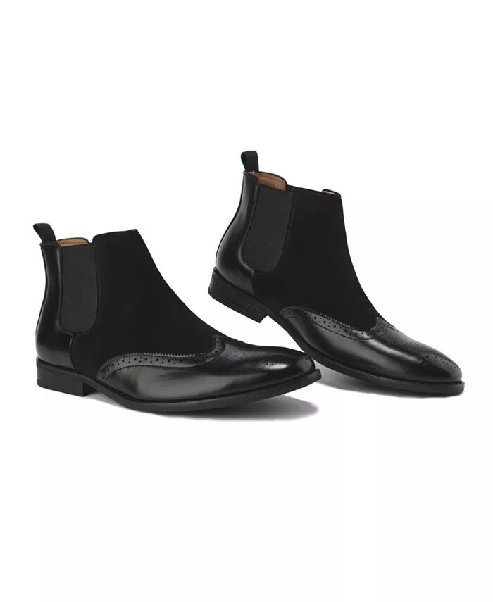 

Мужские двухцветные ботинки Chelsea Wingtip Brogue Gino Vitale, черный