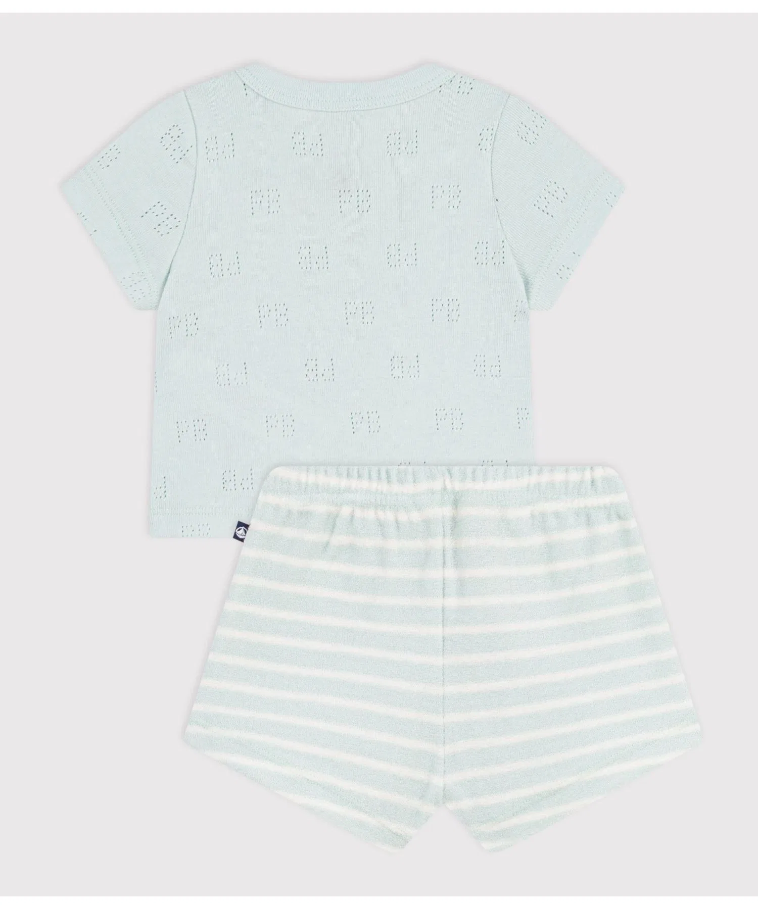 Детский комплект из хлопка Petit Bateau белый с зелёным — фото 3