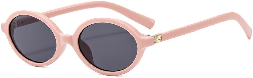 

Солнцезащитные очки EASYHAUTE Retro овальной формы для женщин, маленькие круглые солнцезащитные очки, модные солнцезащитные очки с защитой UV400 для активного отдыха, Pink-grey