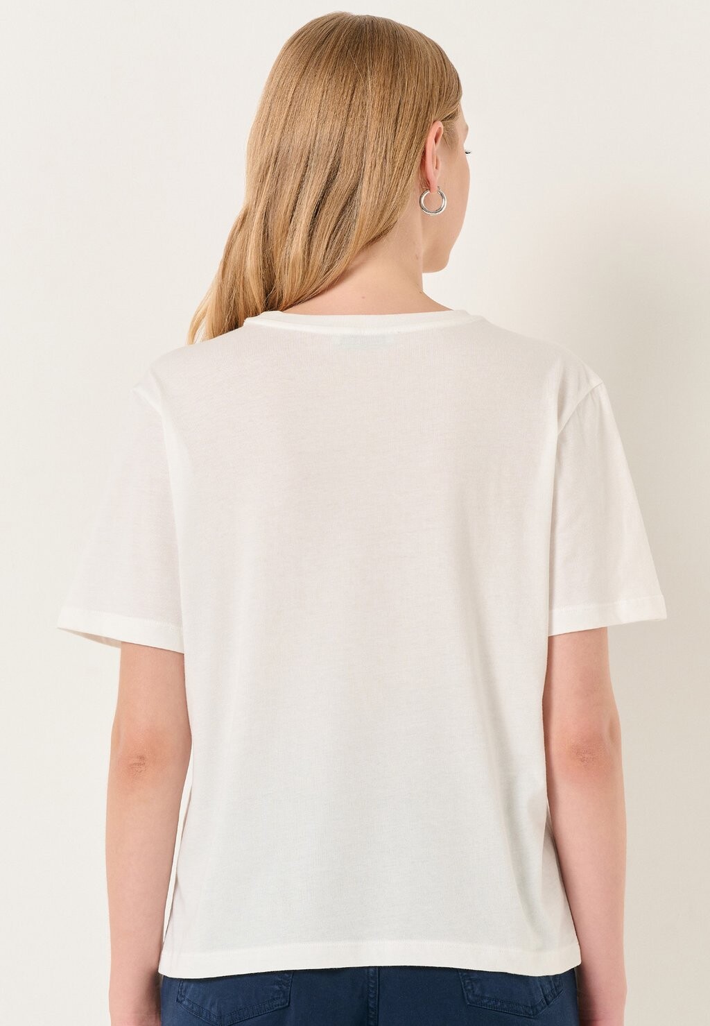 

Футболка с принтом Short Sleeve Embroidered Flower Detailed Jimmy Key, белая