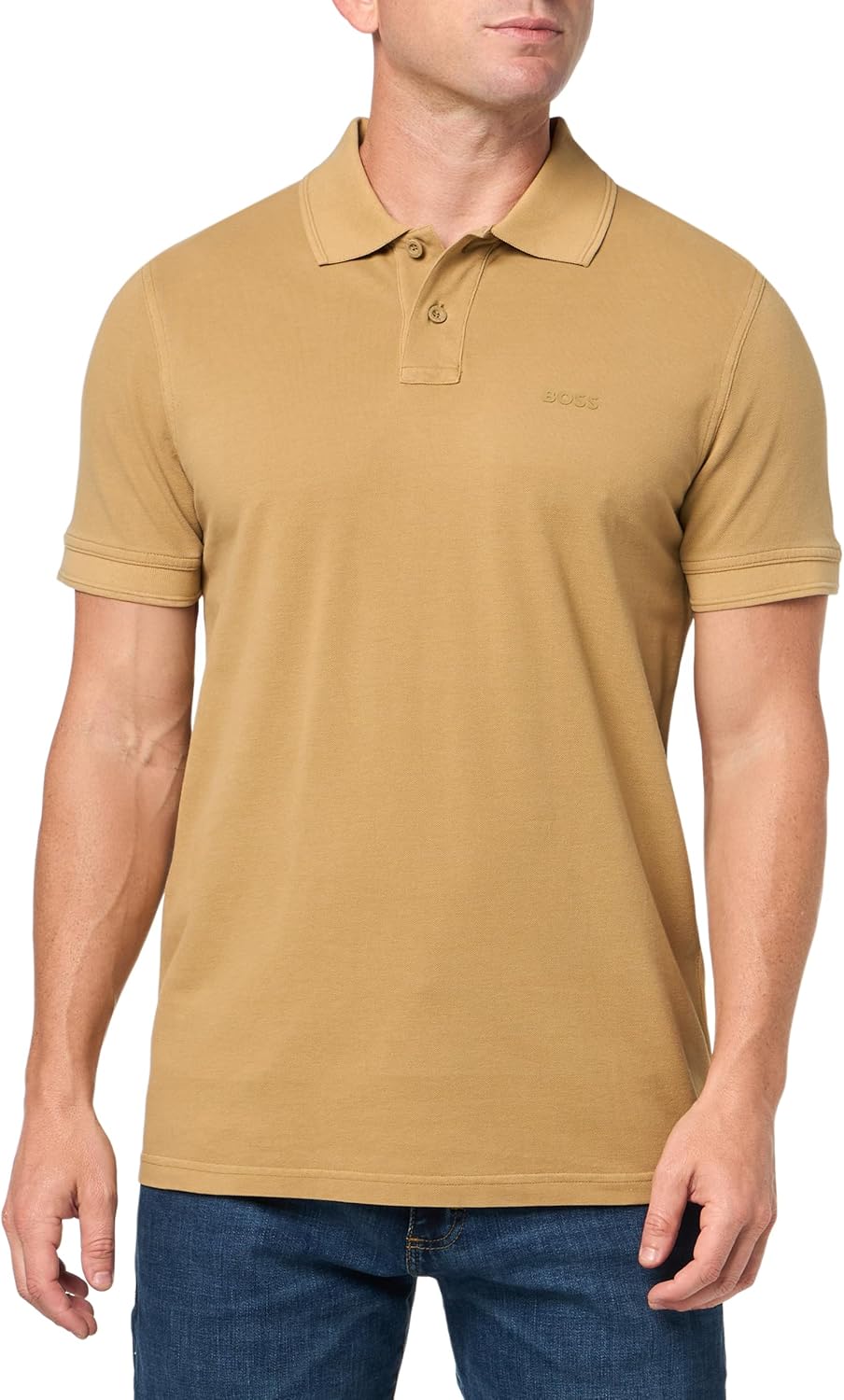 

BOSS Мужская базовая короткая рукав пике поло, Cappuccino