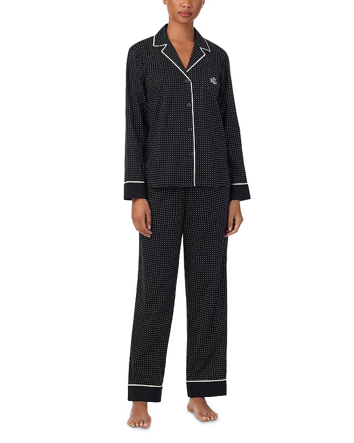 

Длинный рукав, комплект пижамы из ткани Ralph Lauren, черный