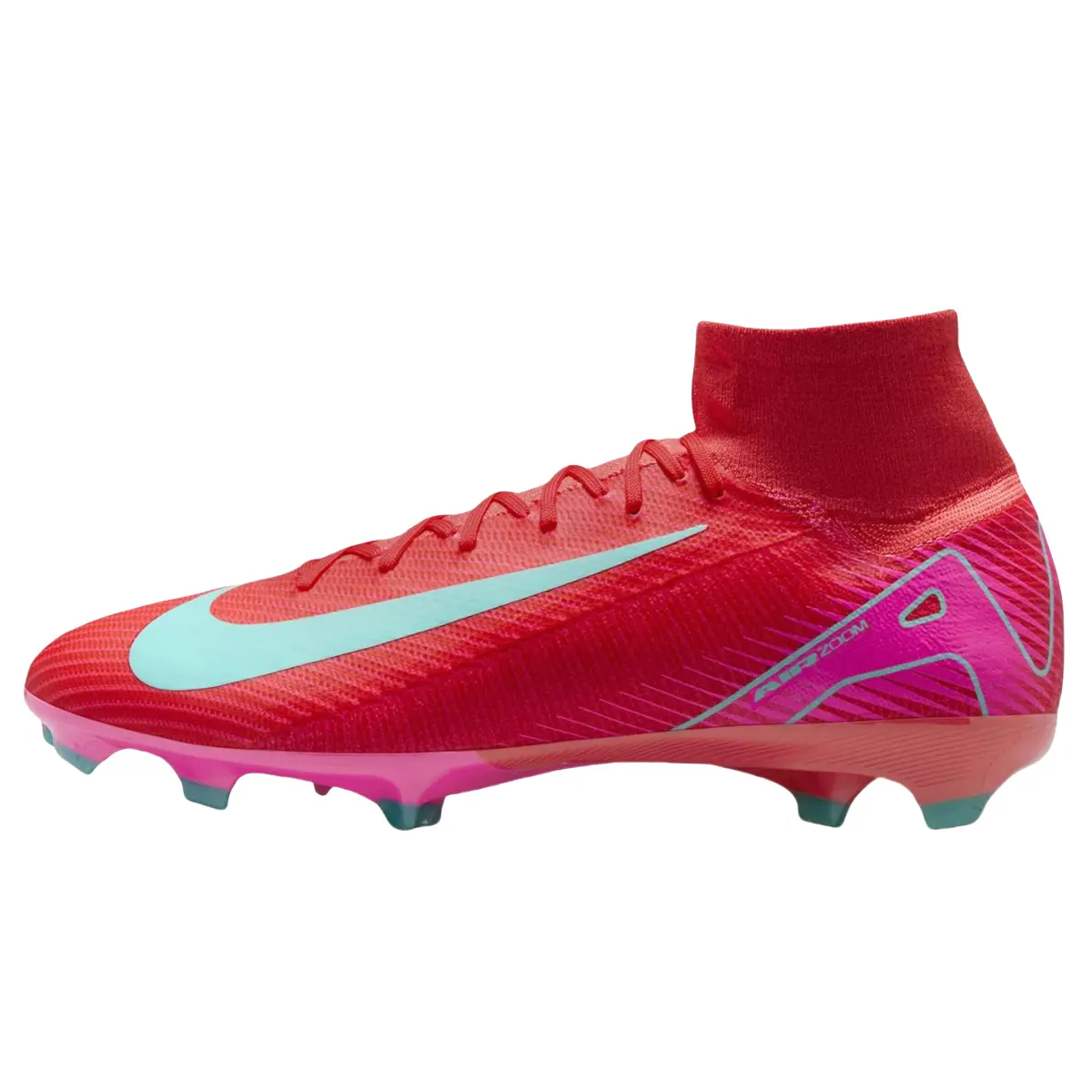 

Mercurial Superfly 10 Pro Fg ember glow aurora green Nike, красный/синий
