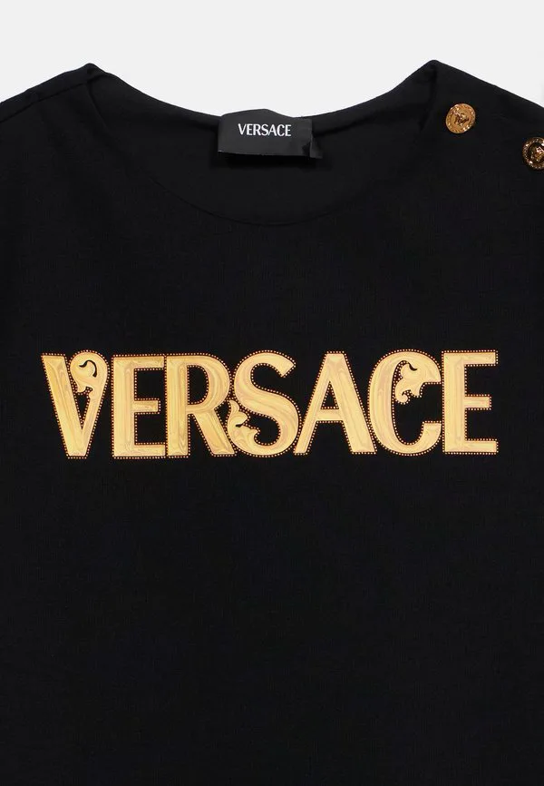 Платье punto milano, трикотажное платье Versace, Nero/Gold-Coloured — фото 4