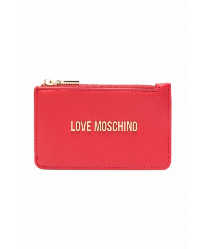 

Кошелек на молнии с логотипом и надписью Love Moschino, красный