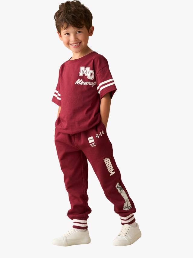 Детская хлопковая футболка Minecraft Varsity Angel & Rocket, Burgundy — фото 4