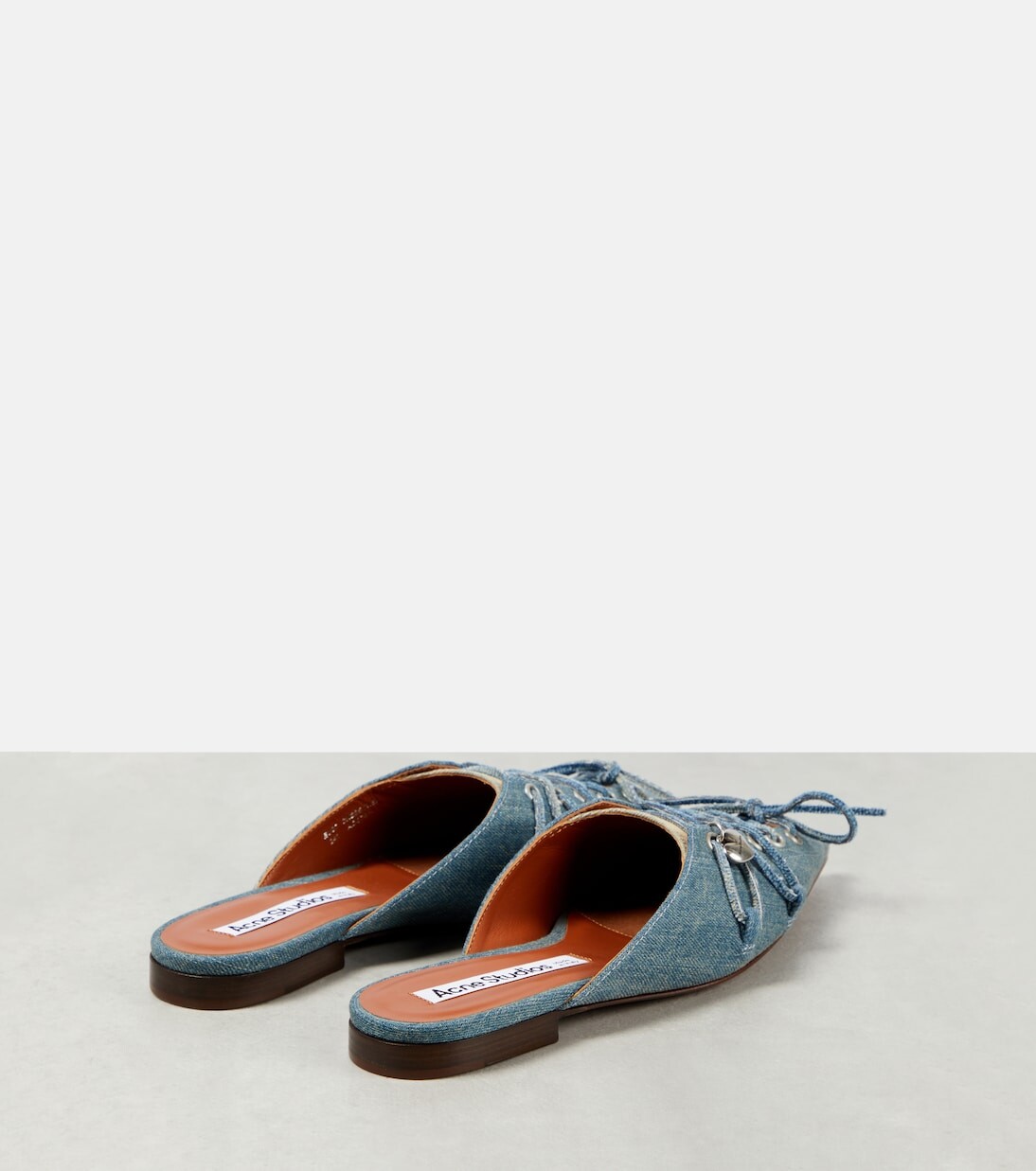 Джинсовые мюли на шнуровке Acne Studios, синий — фото 3