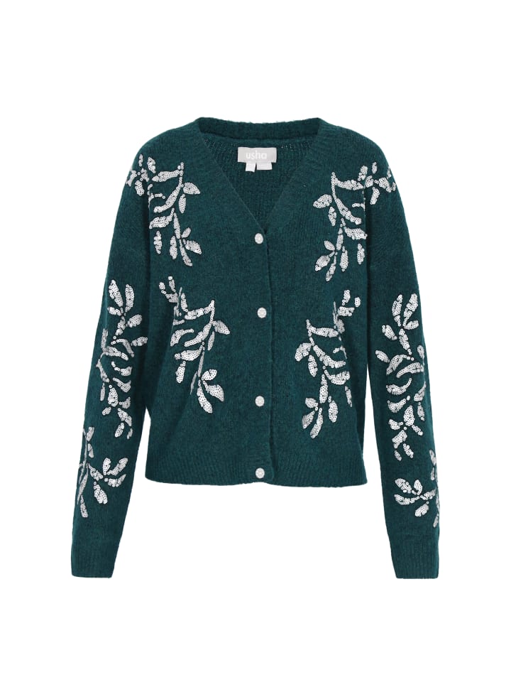 

Usha Женский кардиган темно-зеленого цвета