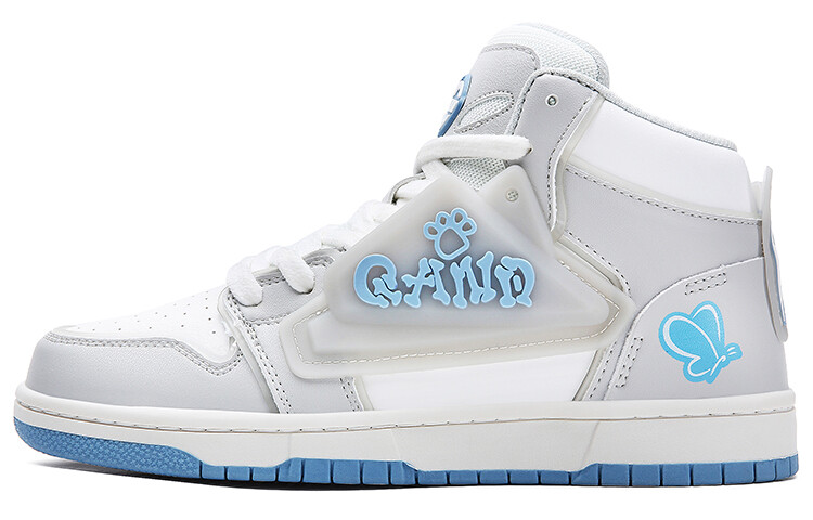 

Кроссовки Q-AND Skateboarding Shoes Unisex High-top, белый/светло-серый