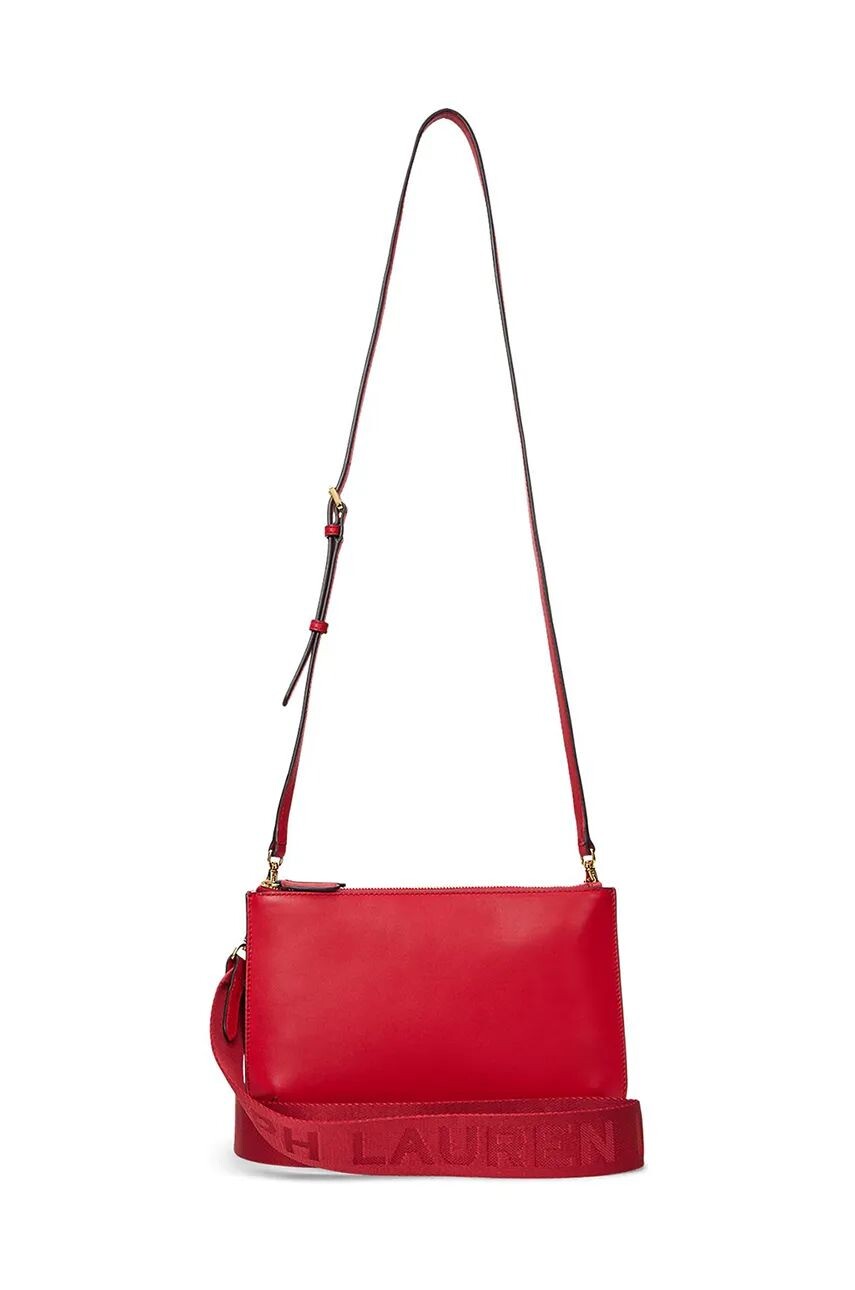 

Кожаная сумка Lauren Ralph Lauren, красный