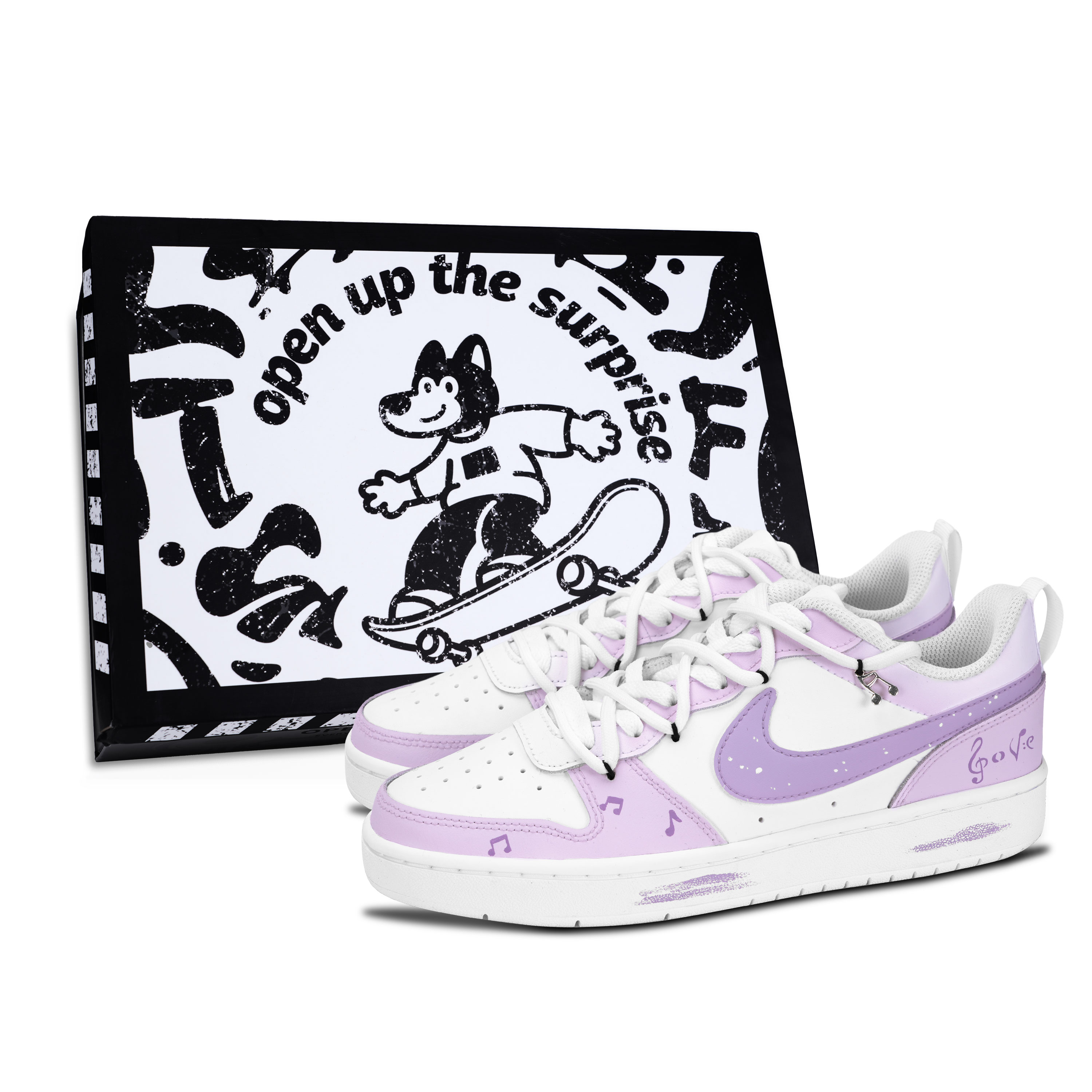 

Кроссовки Court Borough Rhythm Musical Note с нескользящей подошвой, износостойкие, для детей и подростков Nike, фиолетовый