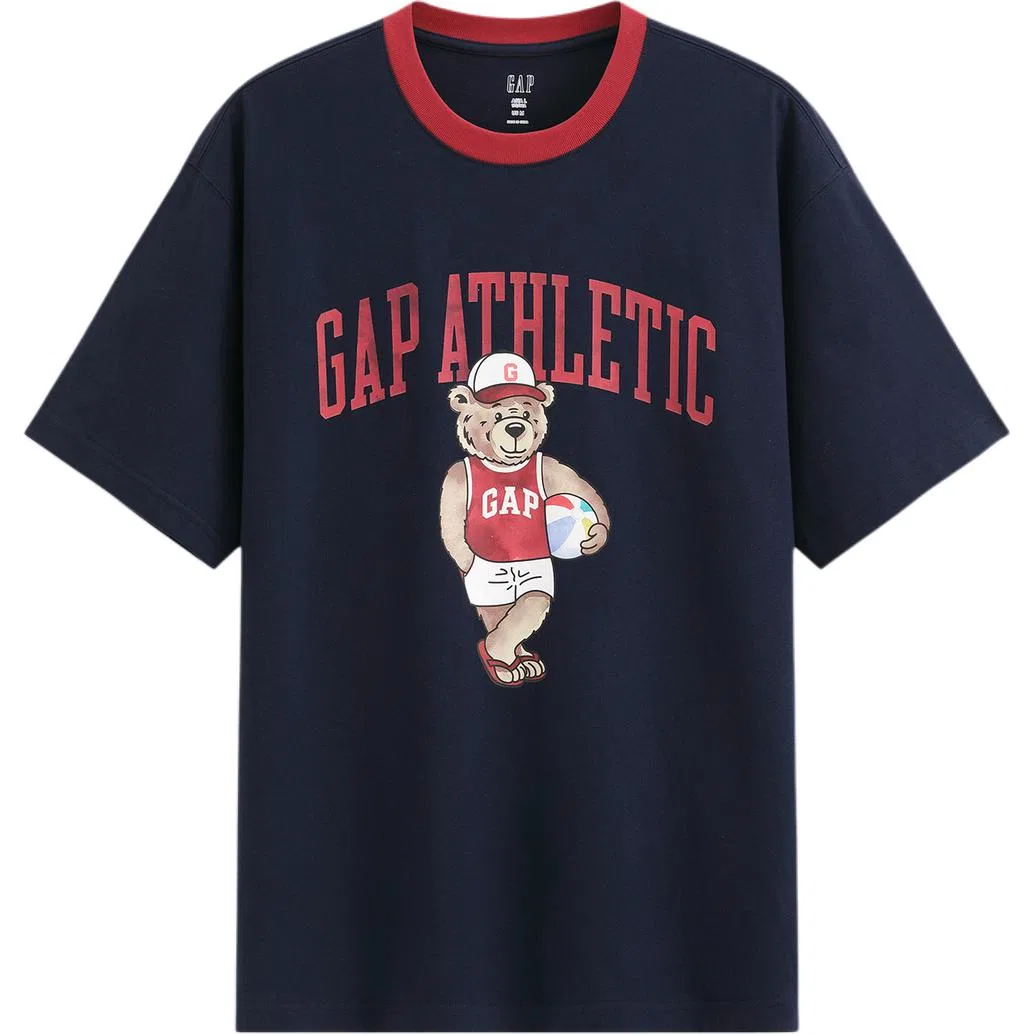 Футболка с круглым вырезом GAP Unisex Light Gray — фото 3