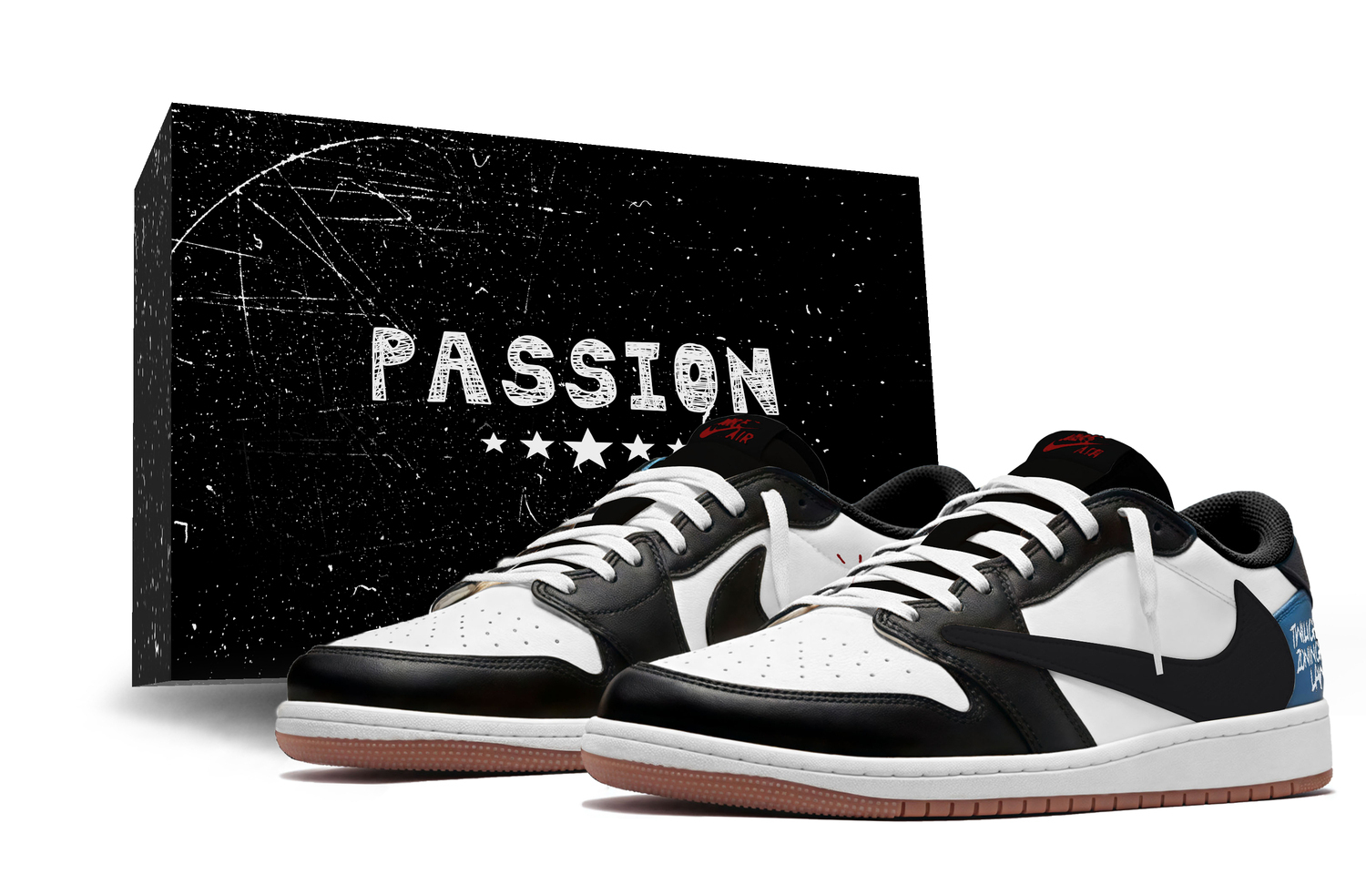 

Jordan Кроссовки Travis Scott X Air 1 Vintage для баскетбола, унисекс, низкие, синий